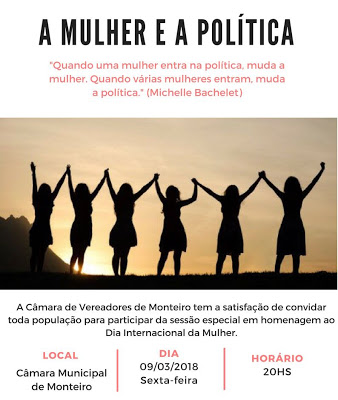 5-1 Câmara municipal de Monteiro realiza sessão especial em homenagem ao dia internacional da mulher