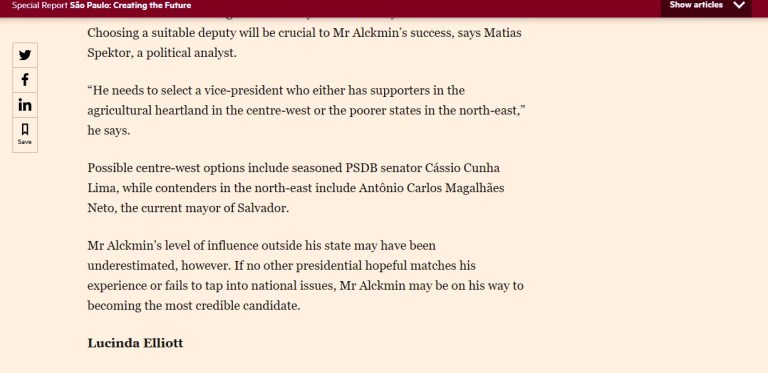 cassiofinancialtimes Financial Times: Cássio é opção na vice de Alckmin