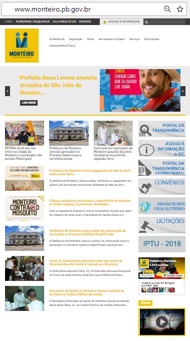 site-prefeitura Comodidade e Segurança: IPTU de Monteiro pode ser impresso pelo site da Prefeitura