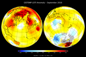 gistemp-sep2016-1-300x199 Mês passado foi o setembro mais quente em 136 anos, diz a Nasa