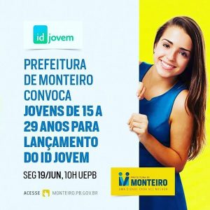 id-jovem-monteiro-300x300 Prefeitura convoca jovens de 15 a 29 anos para lançamento do ID Jovem