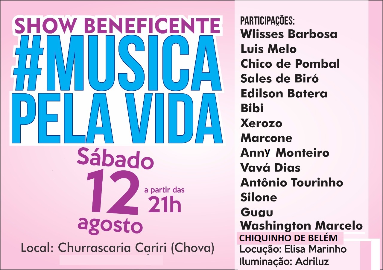 SILL Participe: Show Beneficente "Musica pela Vida" dia 12