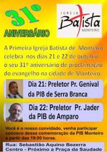 arte-31-anos-de-pib-212x300 Primeira igreja Batista de Monteiro comemora 31 anos