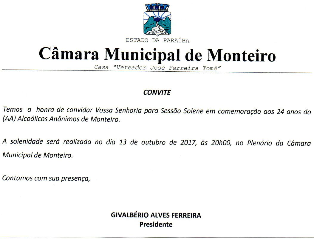 cc32a97a-2f42-494d-a0fa-ba0be86d5215-1 Câmara Municipal de Monteiro realiza sessão solene em comemoração aos 24 anos de (AA) de Monteiro