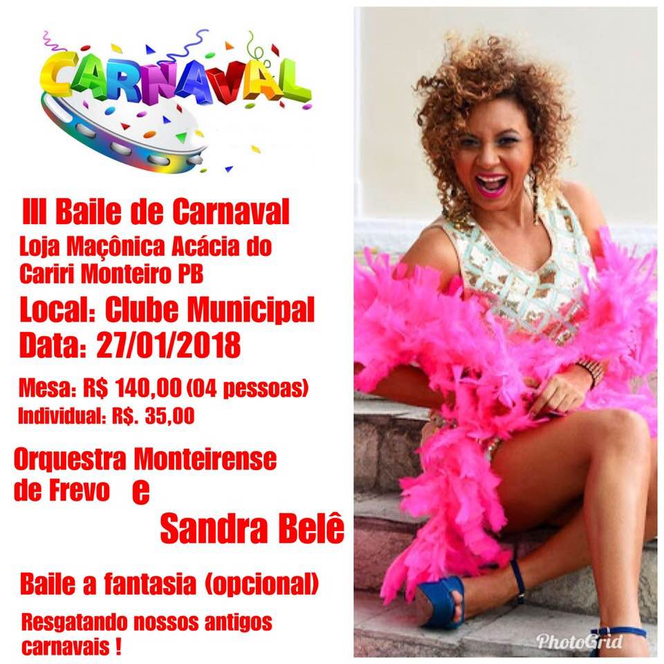 Loja-Maçônica-promove-III-Baile-de-Carnaval-no-dia-27-em-Monteiro Loja Maçônica promove III Baile de Carnaval no dia 27, em Monteiro