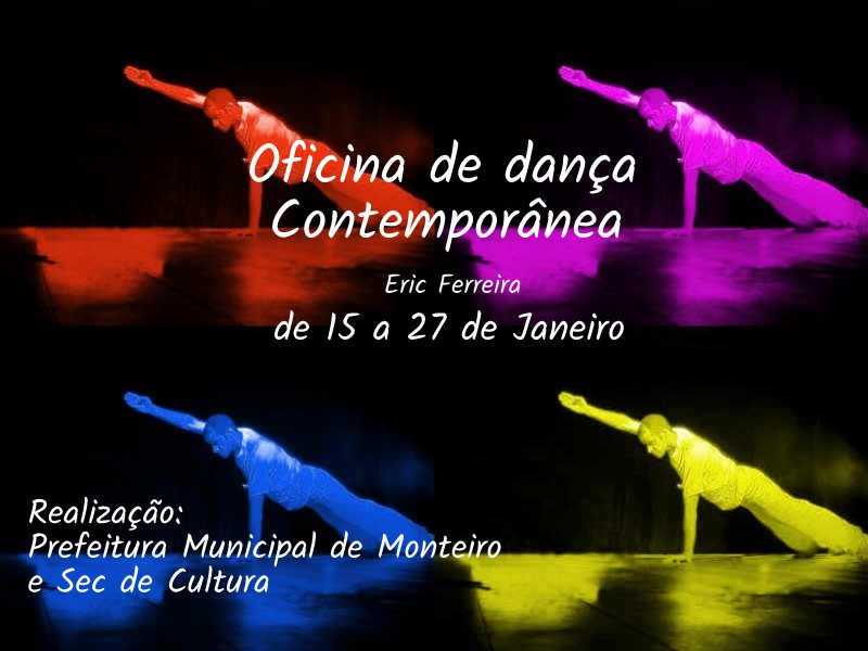 Oficina Secretaria de Cultura de Monteiro oferece Oficina de Dança Contemporânea no Teatro Jansen Filho