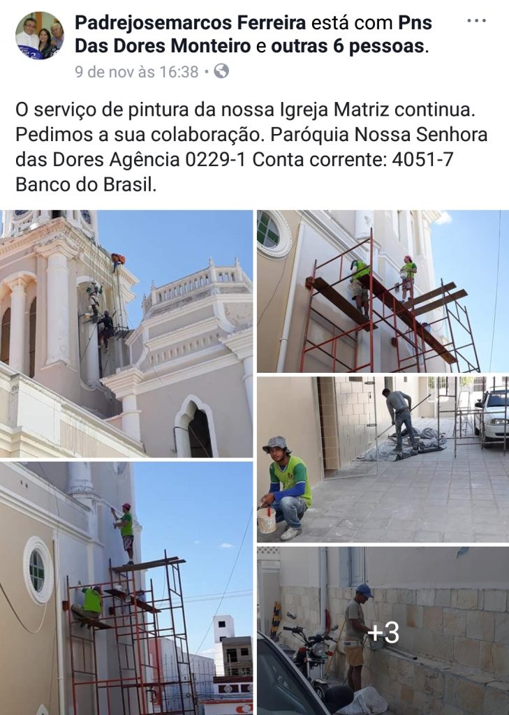 Screenshot_20181114-125849_Facebook-729x1024 Campanha para Pintura da Igreja Matriz de Nossa Senhora das Dores de Monteiro.