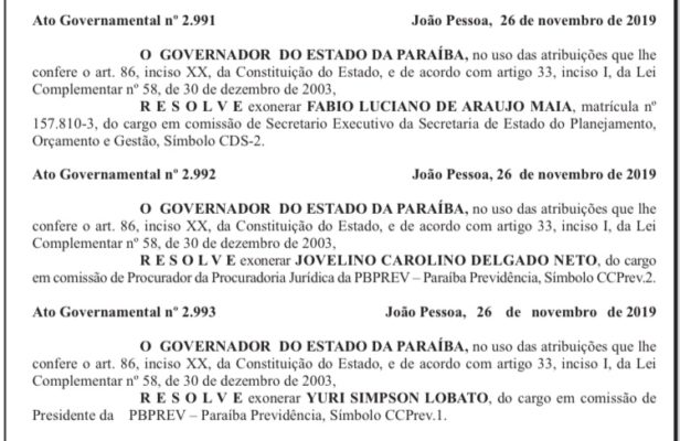 diario-ofi-616x400 Governador exonera Fábio Maia e Yuri Simpson, aliados de Ricardo Coutinho