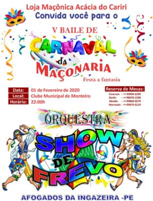 baile-maço-305x400 Loja Maçônica promove Quinto Baile de Carnaval em Monteiro