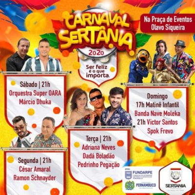 carnaval-400x400 CARNAVAL DE SERTÂNIA: Festa vai contar com Pedrinho Pegação, Ramon Schnayder e Spok Frevo