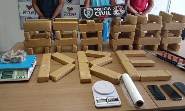 DROGAS Polícia Civil apreende 70 quilos de drogas e prende três suspeitos de praticar tráfico na PB