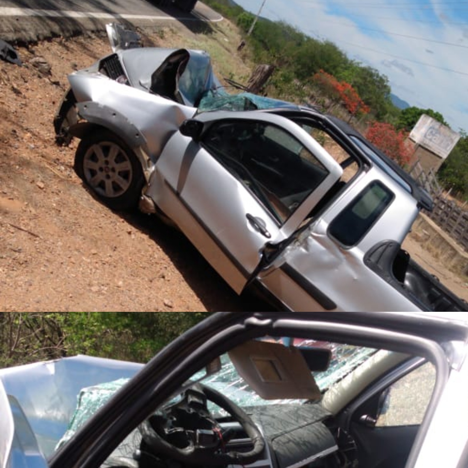 IMG_20201210_101555 Motorista perde controle de carro e colide com árvore em Monteiro