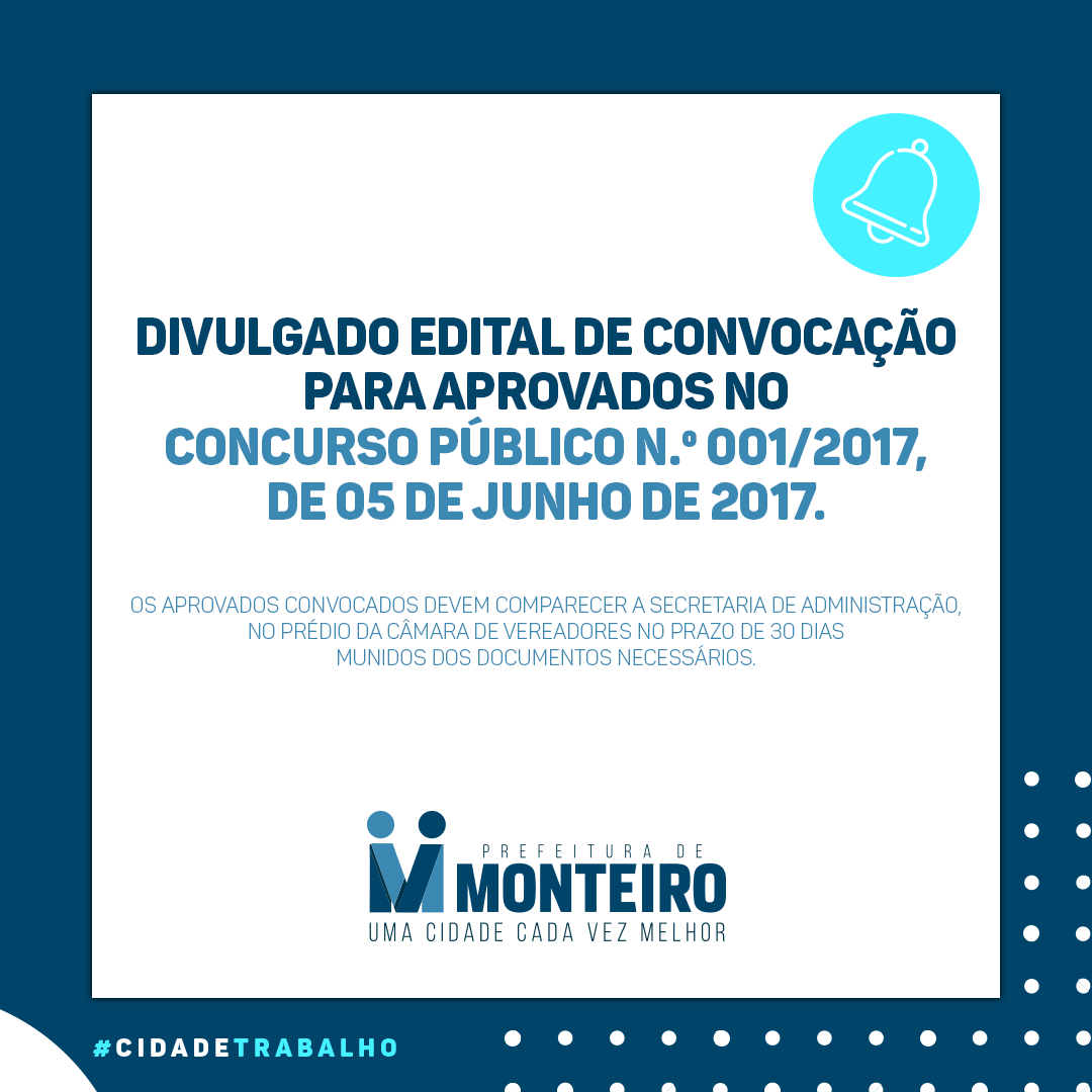 edital-convoca Prefeitura de Monteiro realiza 14ª chamada para aprovados em concurso de 2017