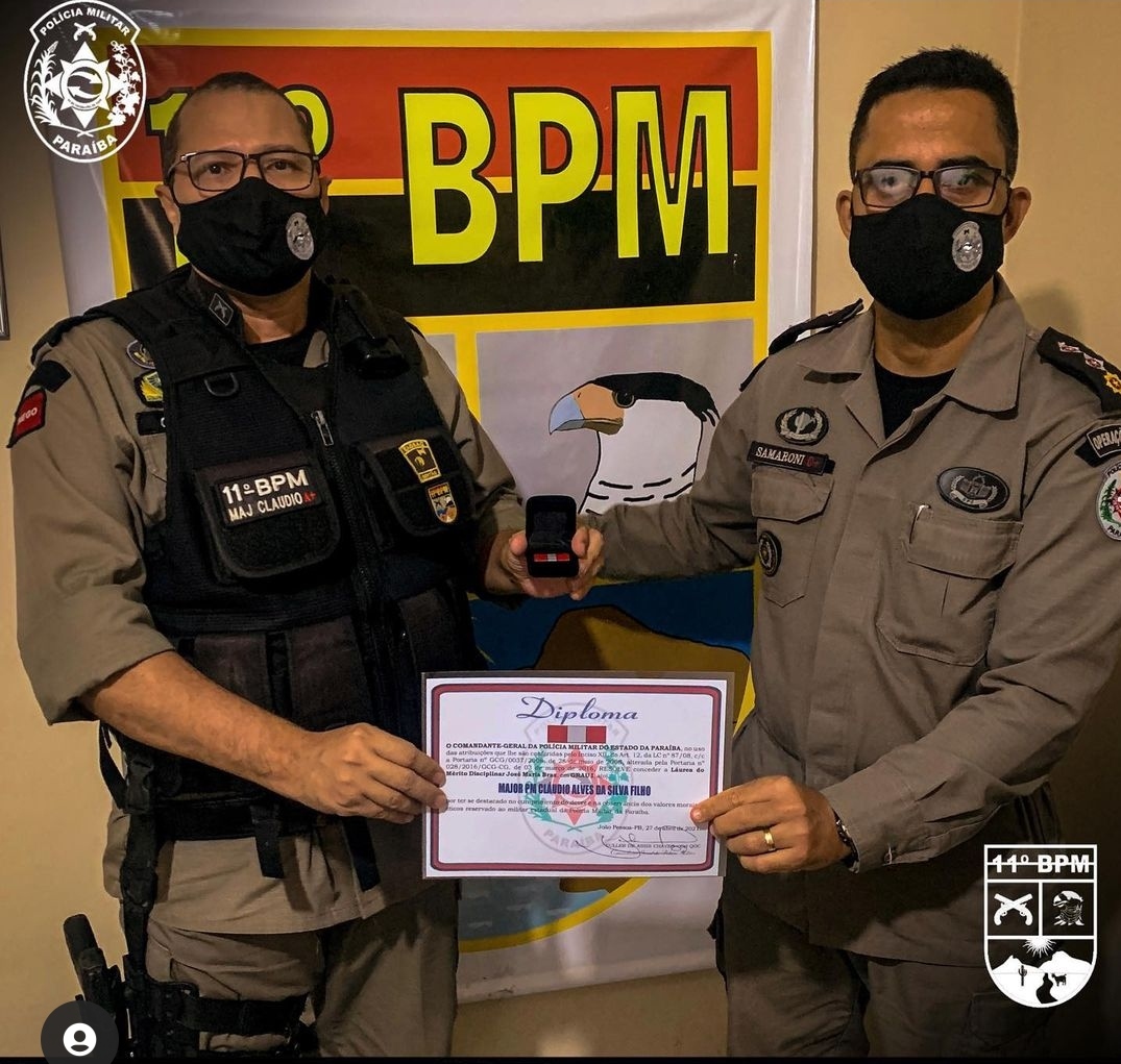IMG_20210506_144843 11º Batalhão de Polícia Militar de Monteiro, realiza solenidade alusiva ao patrono das Polícias Militares e entrega medalhas
