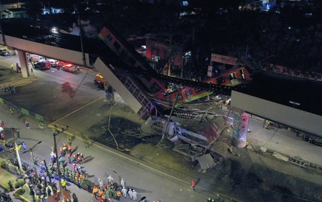trem5-639x400 Desabamento de viaduto do metrô no México deixa ao menos 23 mortos e 65 feridos