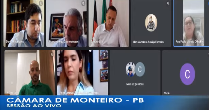 1 Câmara de Monteiro promove audiência pública remota, com representantes de todos os segmentos da sociedade e a prefeita Ana Lorena para debater ações de combate à COVID-19