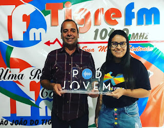 1-2 POD jovem estreia com sucesso na Tigre FM, entrevistando o prefeito Márcio e a secretaria Maria Emília