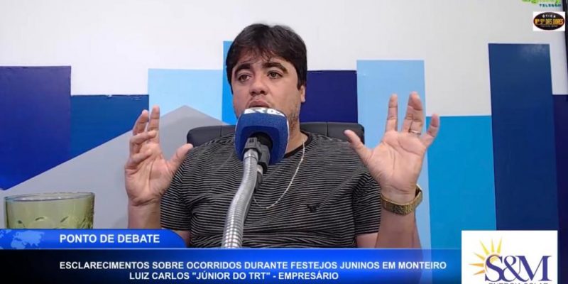 junior-trt Emocionado: empresário Júnior do TRT, chora e fala de agressões sofridas por recrutas da PM durante São João em Monteiro