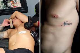 tiagoa-ramos-tatuagem-nadine Ex-padrasto de Neymar, Tiago Ramos tatua nome de Nadine Santos