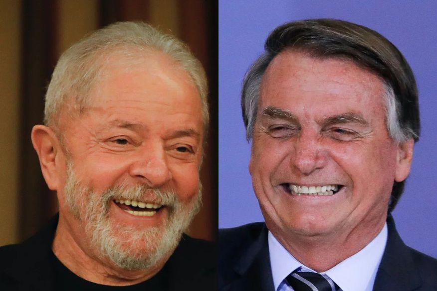 lula_e_bolsonaro_rindo BTG/FSB: Lula tem 48% dos votos válidos, contra 37% de Bolsonaro