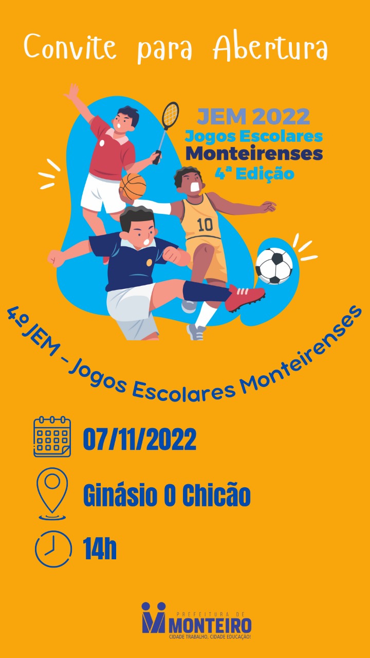 JEMEM Prefeitura de Monteiro promove a partir desta segunda-feira os Jogos Escolares municipais