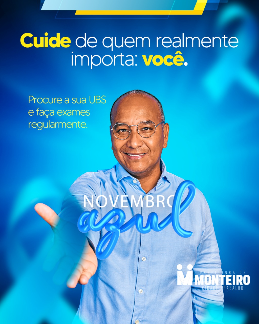nov Novembro Azul: Secretaria de Saúde de monteiro alerta para prevenção e combate ao câncer de próstata