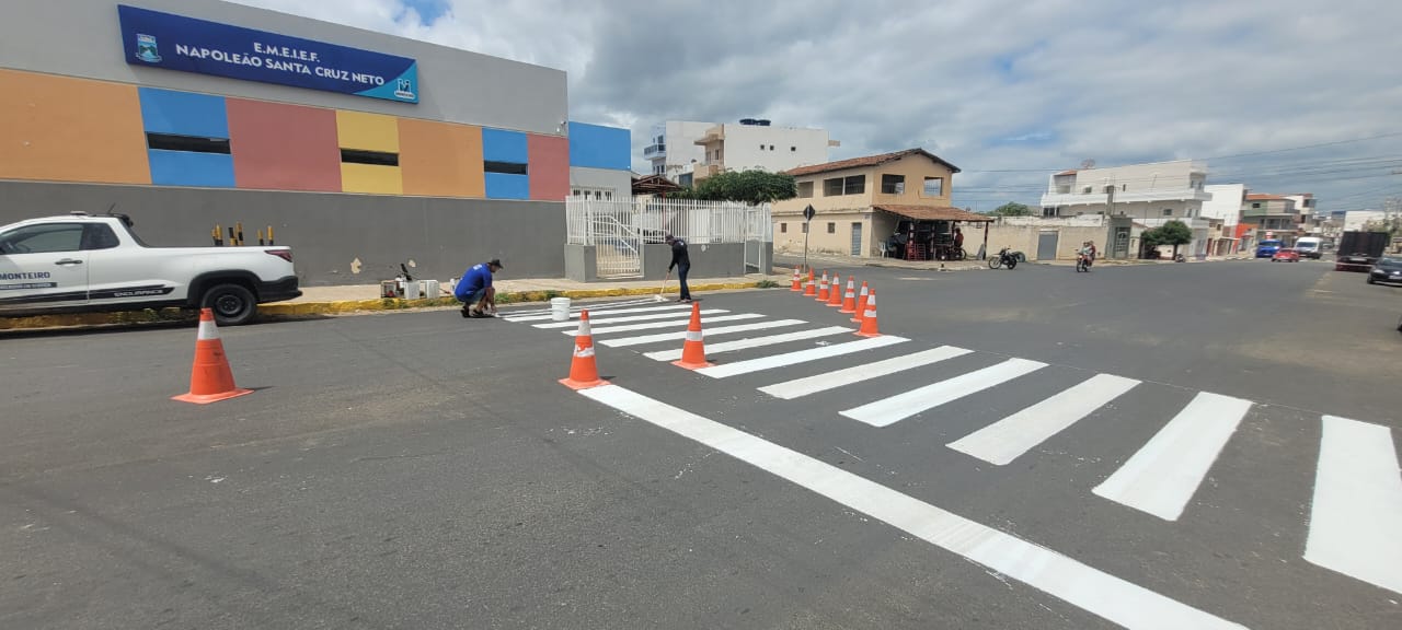 Acoes-Montran-1 MONTEIRO: MonTran implanta novas faixas de pedestres para segurança dos pedestres