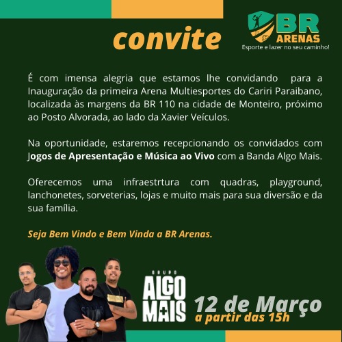 IMG-20230302-WA00861 Convite: Inauguração da BR Arenas será realizada no domingo (12)
