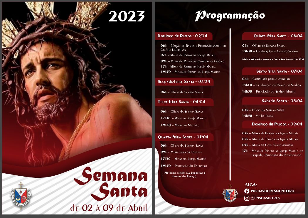 IMG-20230326-WA0021 Paróquia Nossa Senhora das Dores divulga programação da Semana Santa em Monteiro 