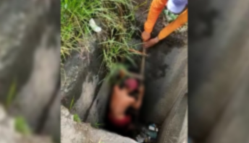 idoso-no-bueiro Idoso desaparecido há oito dias é encontrado dentro de bueiro em Pernambuco