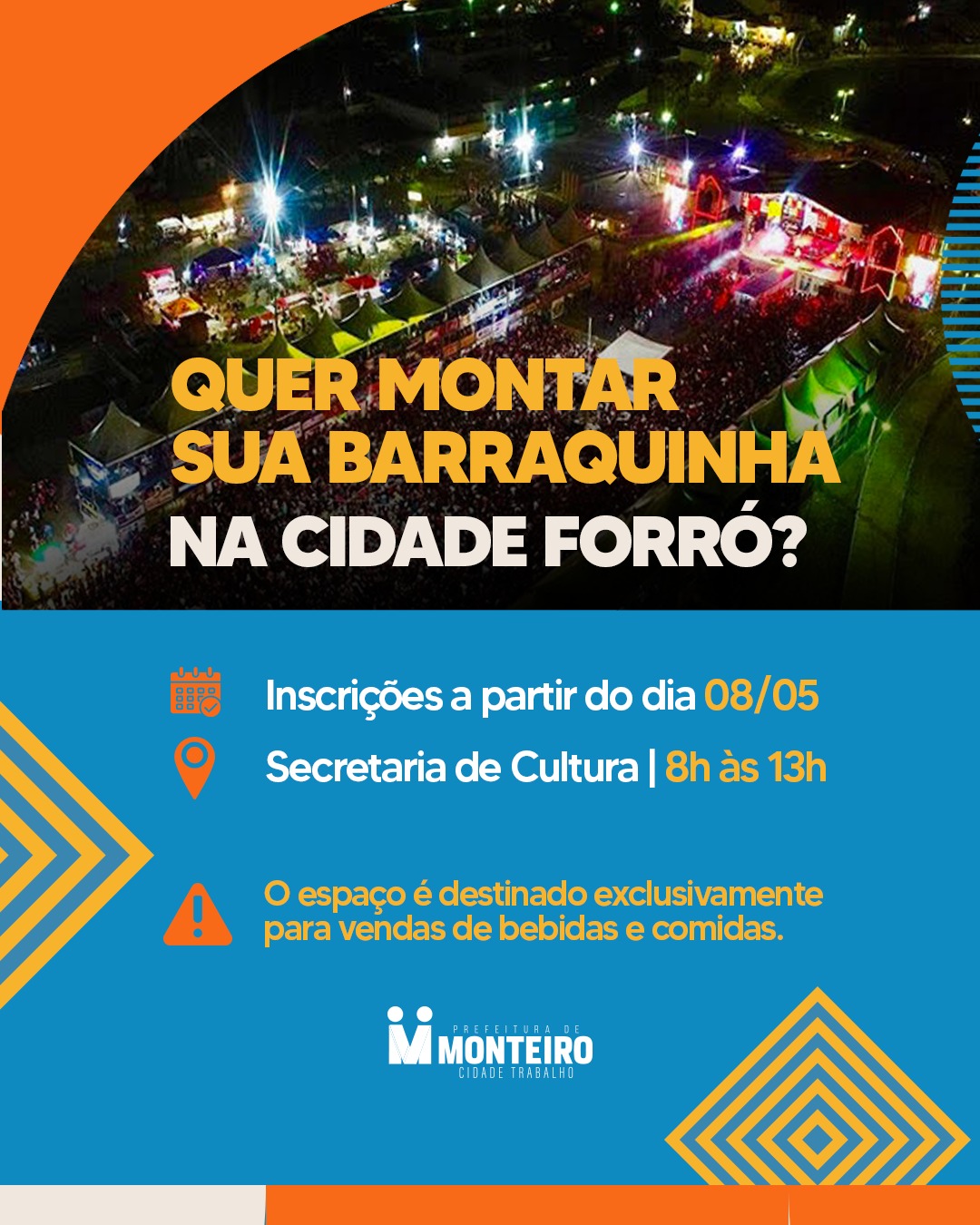 Barracas Prefeitura de Monteiro abre inscrições para comerciantes informais que vão trabalhar no São João