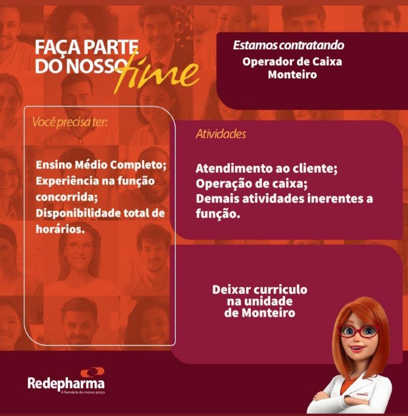 IMG_20230520_085857 Rede de farmácia oferece oportunidade de emprego em Monteiro
