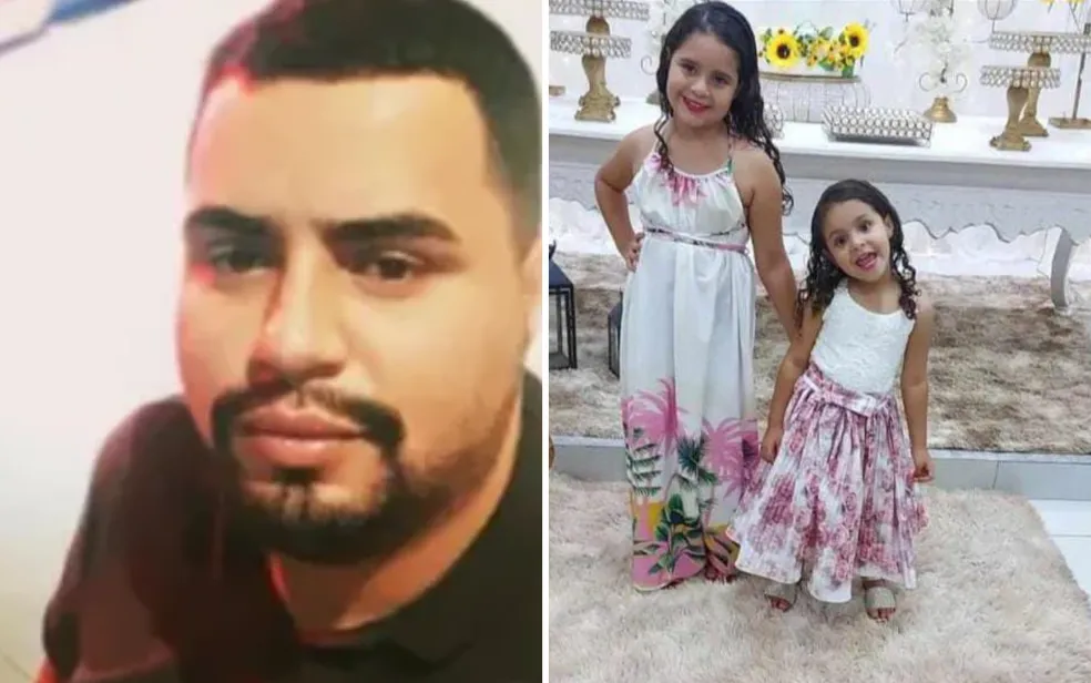 PAI-MATA-FILHAS Pai mata filhas de 4 e 8 anos a facadas e depois coloca fogo no carro onde elas estavam, diz polícia