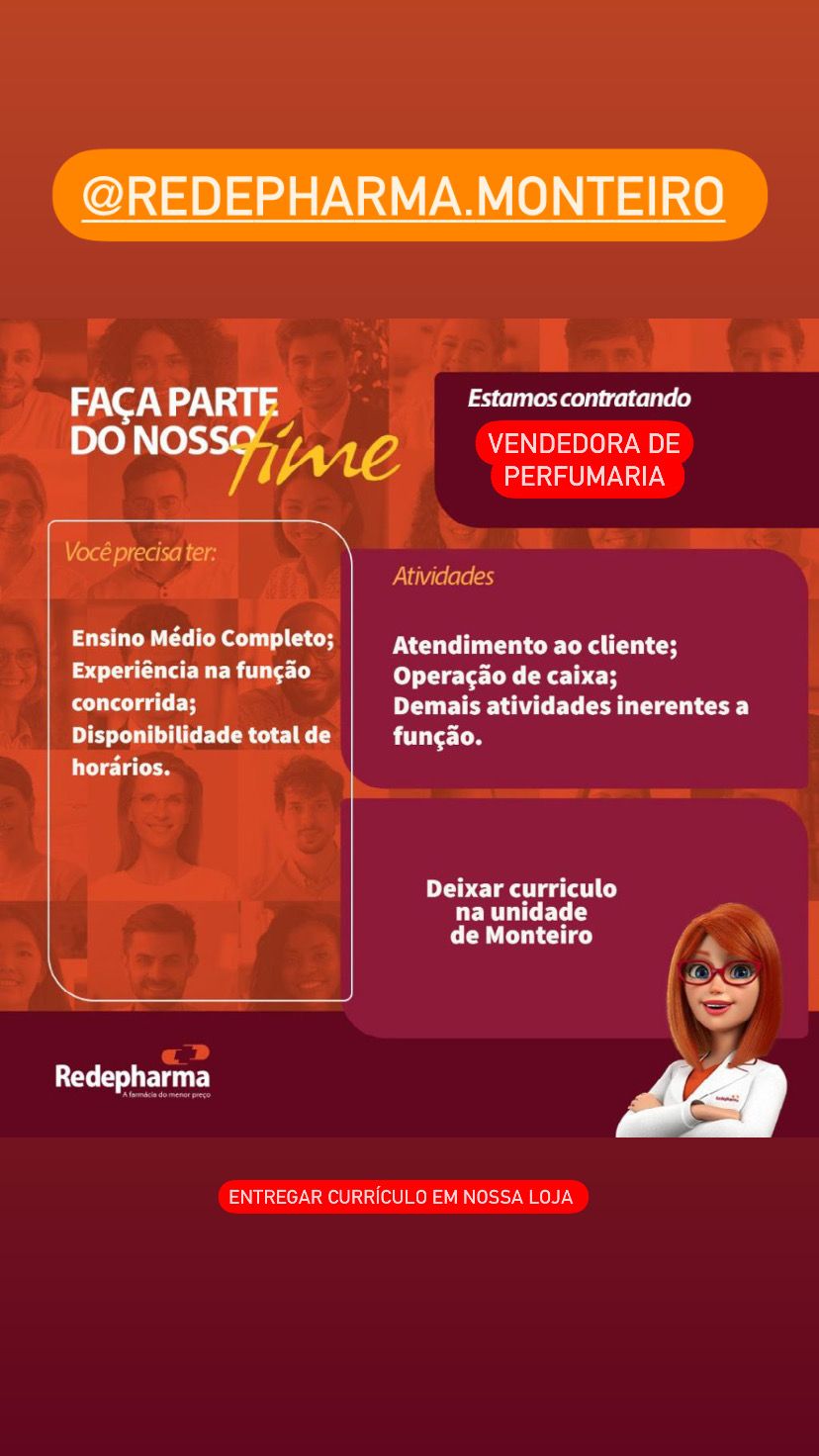 IMG-20230703-WA0095 Rede de farmácia oferece oportunidade de emprego em Monteiro