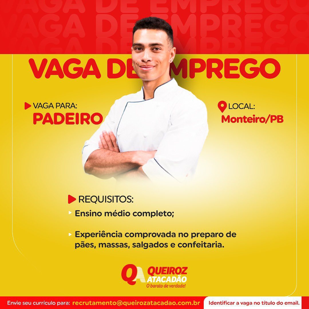 52366132 Atacadão anuncia oportunidades de emprego em Monteiro