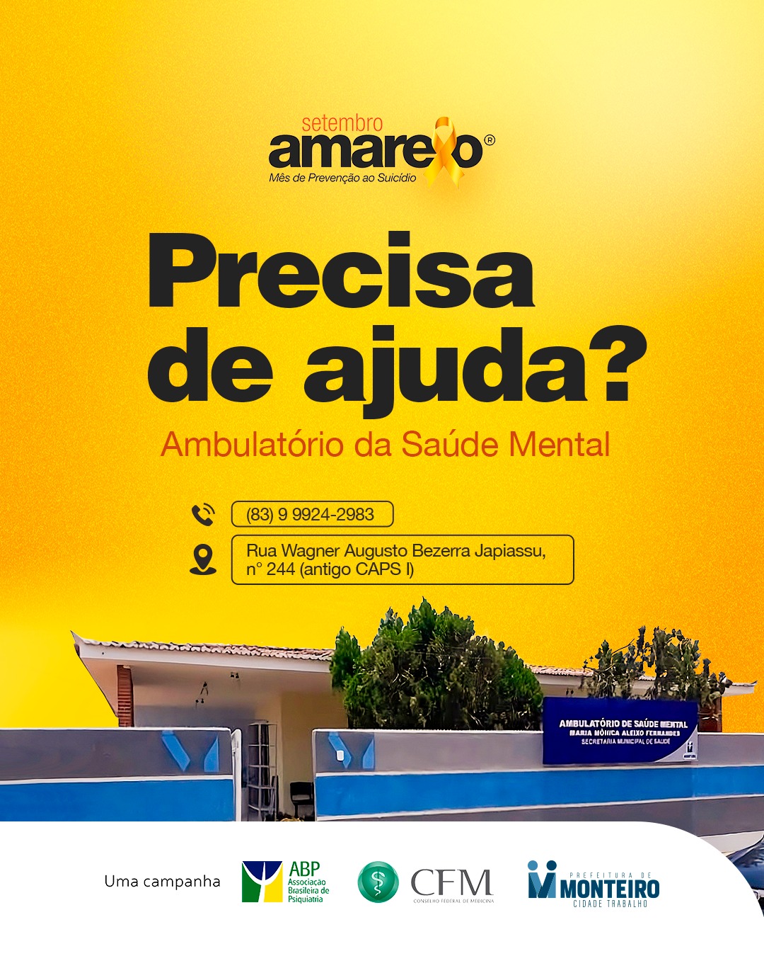 Setembro-Amarelo-1 SETEMBRO AMARELO: Secretaria de Saúde de Monteiro alerta sobre a campanha de conscientização e prevenção do suicídio