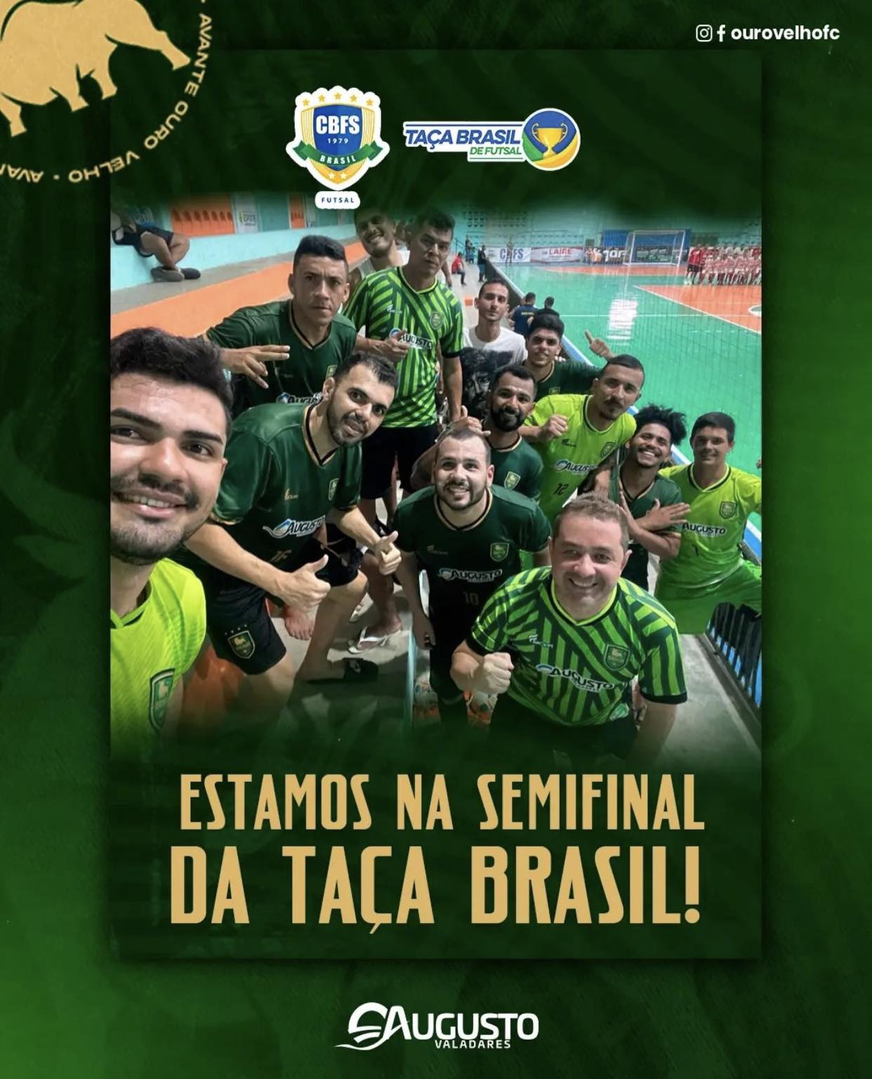 o5-1 Equipe do Ouro Velho goleia adversário, faz história e carimba sua vaga inédita nas semifinais da Taça Brasil de Futsal