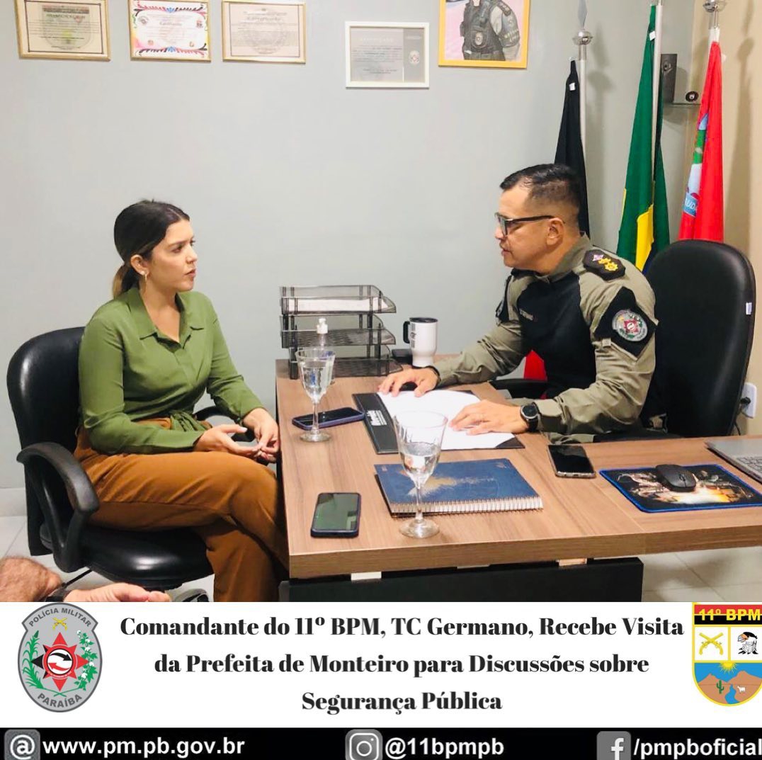 1511503255 Comandante do 11º BPM Recebe Visita da Prefeita de Monteiro, Ana Lorena, para Discussões sobre Segurança Pública