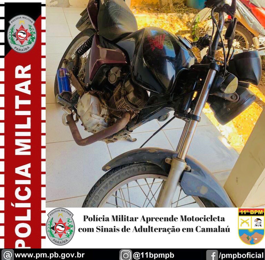 249017206 Polícia Militar Apreende Motocicleta com Sinais de Adulteração em Camalaú