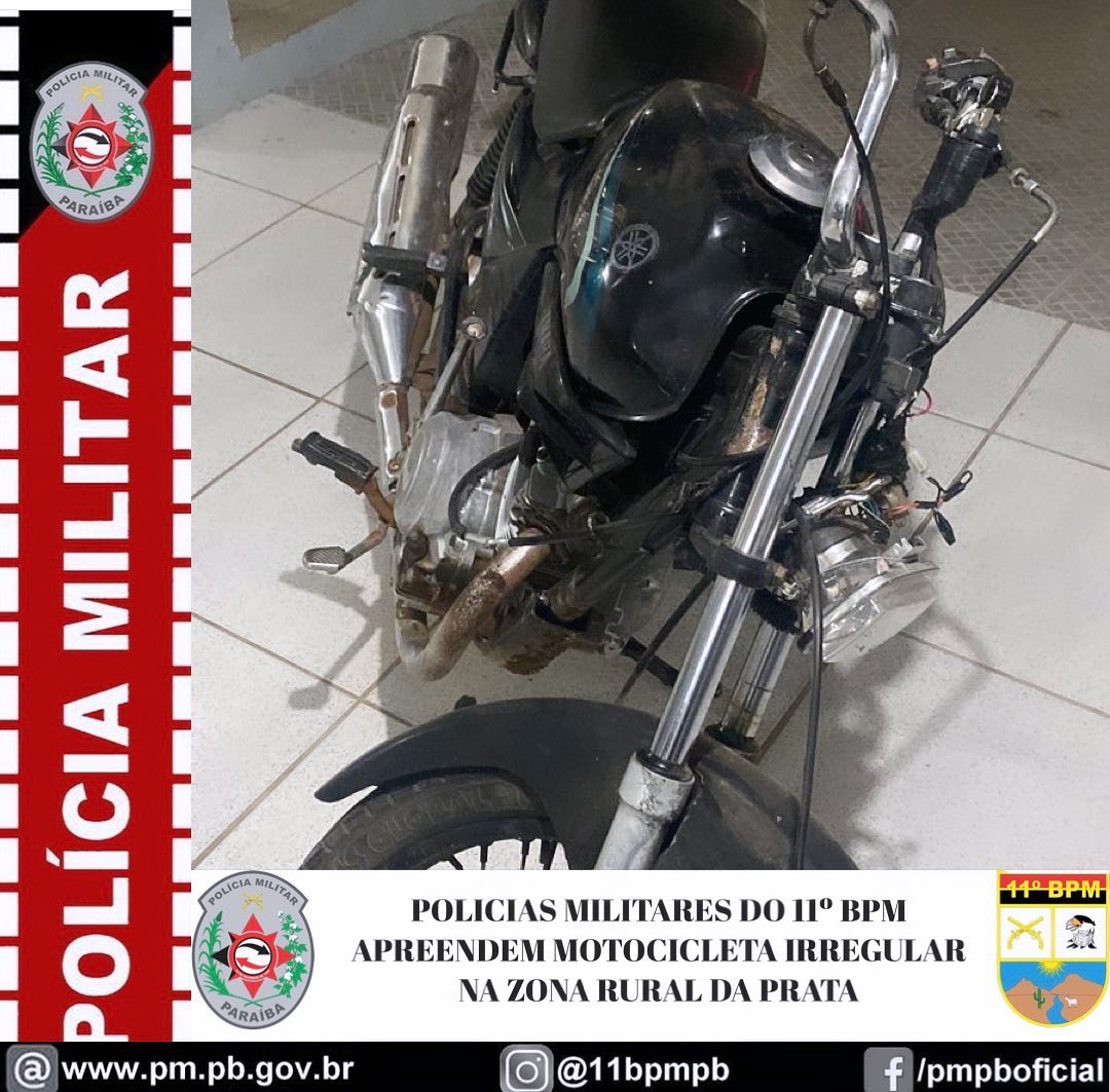 448373528 Policiais Militares apreendem motocicleta irregular na Zona Rural da cidade da Prata