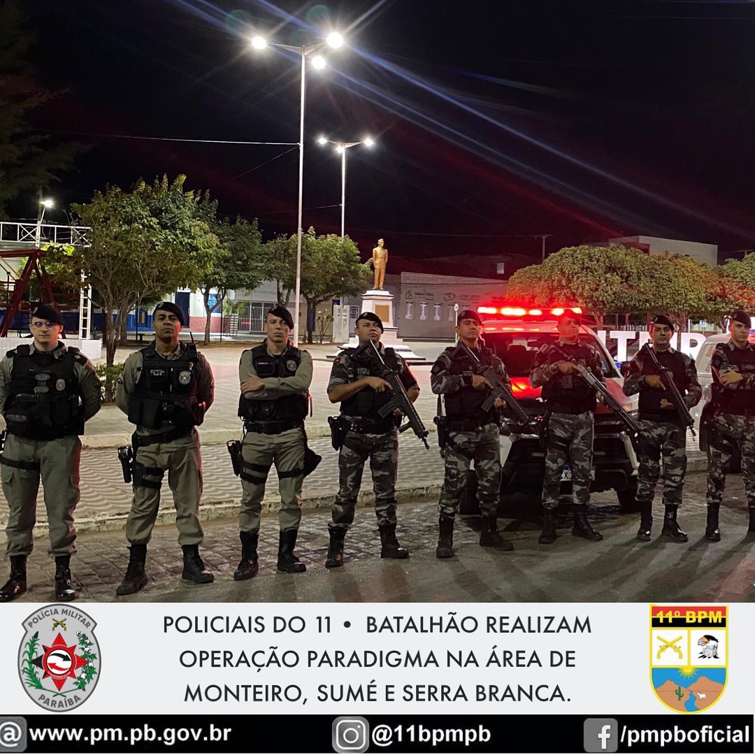 63427129 Polícia Militar do 11º BPM Intensifica Operação Paradigma nas Cidades de Monteiro, Sumé e Serra Branca