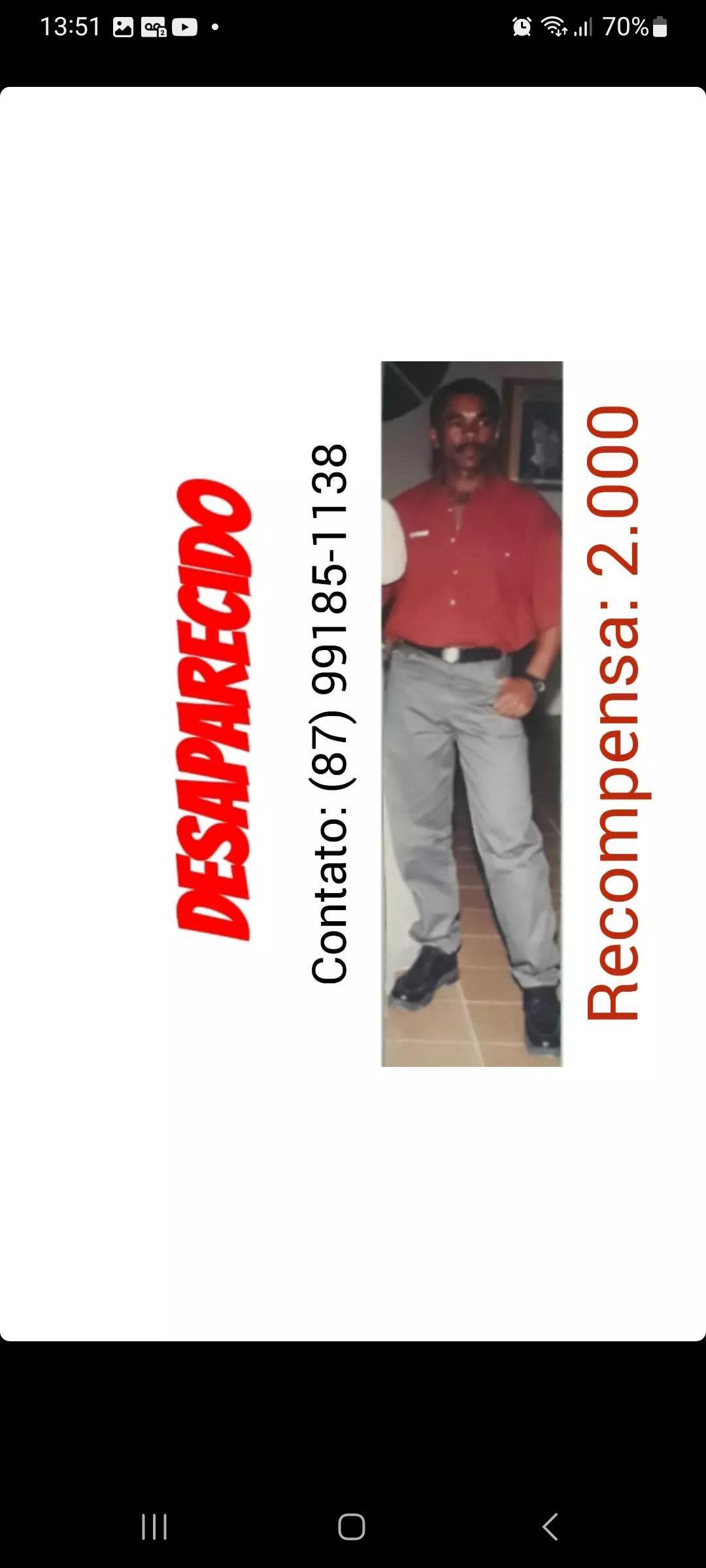 IMG-20231117-WA0003 Família de Arcoverde procura por homem desaparecido em cidades do Cariri