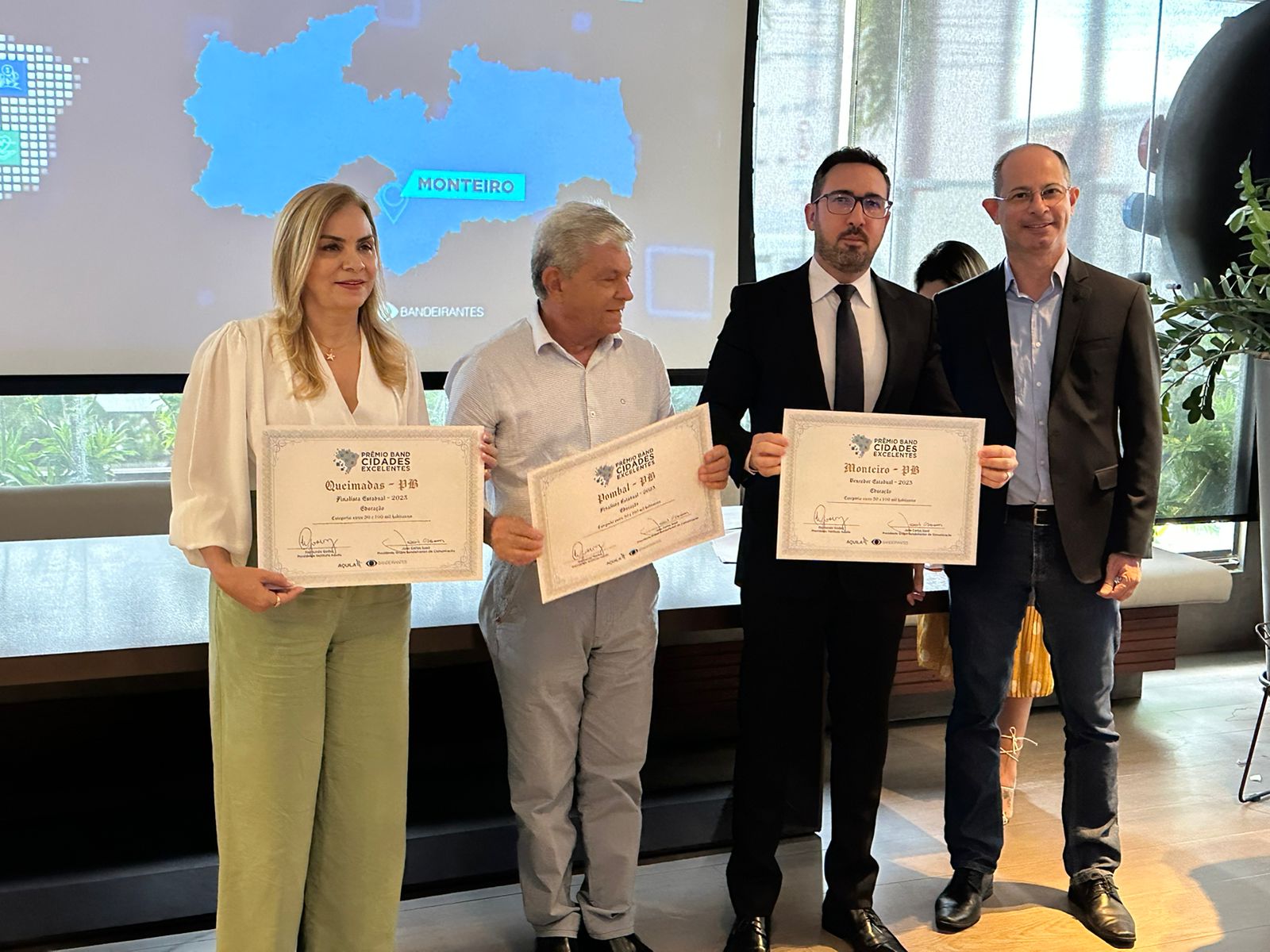 Premio-Band5 Monteiro fica entre os três municípios no Prêmio Principal – IGMA Geral no "Prêmio Band Cidades Excelentes"