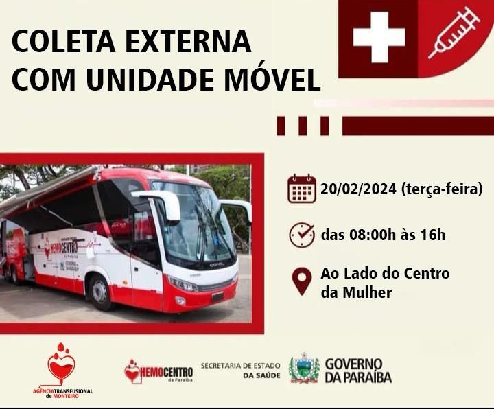 IMG-20240219-WA0038 Hemocentro da Paraíba intensifica coletas externas de sangue e Monteiro recebe serviço 