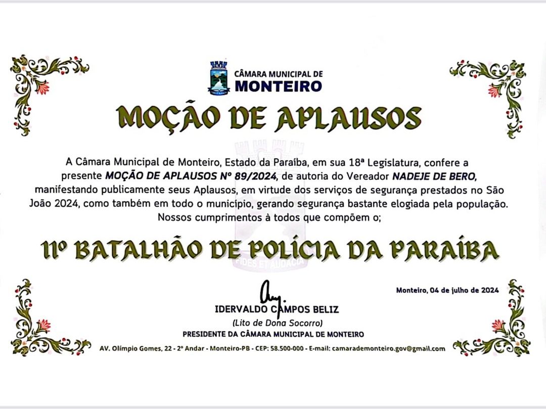 450395692_1012479896946768_8794811753571590914_n-1 11° Batalhão de Polícia Militar recebe moção de aplausos pelo trabalho no São João