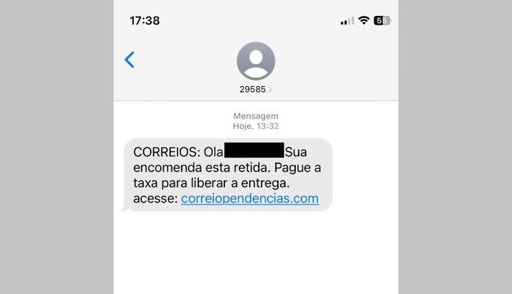 Golpe-Crime-Correios Golpe do falso SMS sobre encomenda retida tenta arrancar dinheiro de paraibanos; Correios nega cobrança