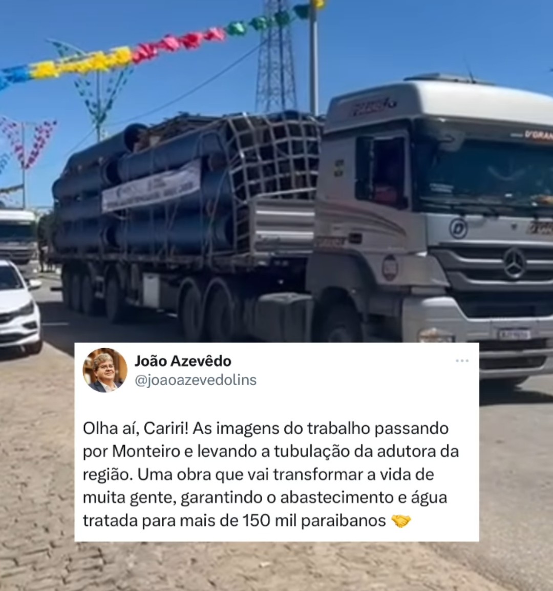 Screenshot_20240701_093824_Instagram2 Governador João Azevêdo anuncia chegada da tubulação da adutora do Cariri e comemora: “Obra vai beneficiar mais de 150 mil paraibanos”