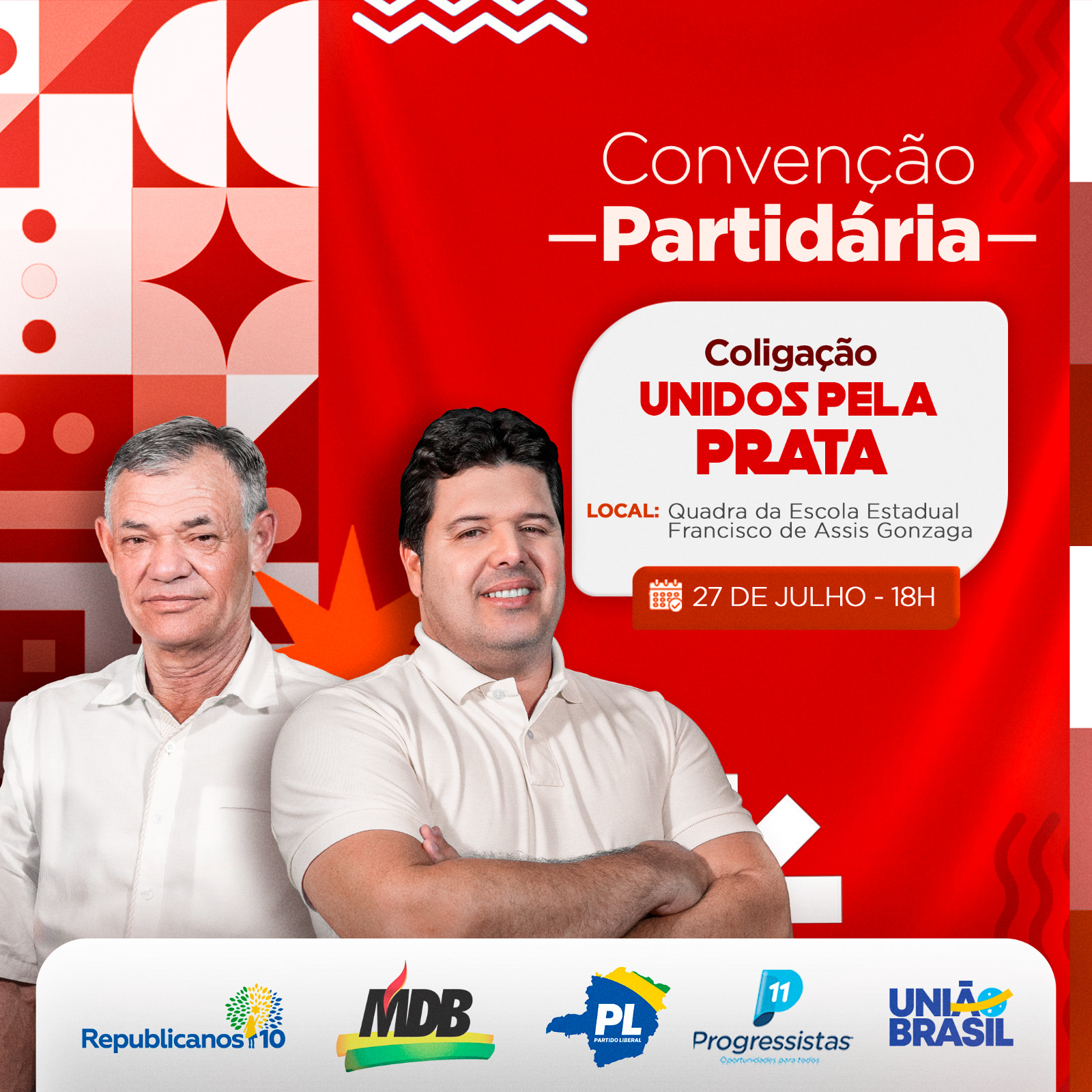 a9a3dc1b-ee30-4095-9758-af7661acc032 Em Prata, convenção que homologará candidatura de Genivaldo à reeleição será no dia 27 de julho