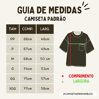 MEDIDAS-CAMISAS Camisetas Pernambuco: A escolha ideal para sua campanha eleitoral