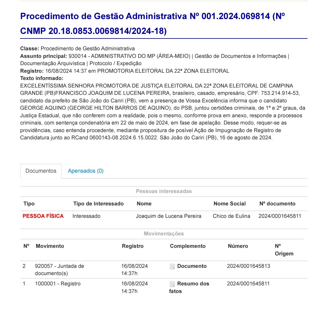 Screenshot_20240816_154803_Adobe-Acrobat2 Chico de Eulina apresenta pedido de impugnação da campanha de George Aquino para prefeito de São João do Cariri